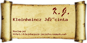 Kleinheincz Jácinta névjegykártya